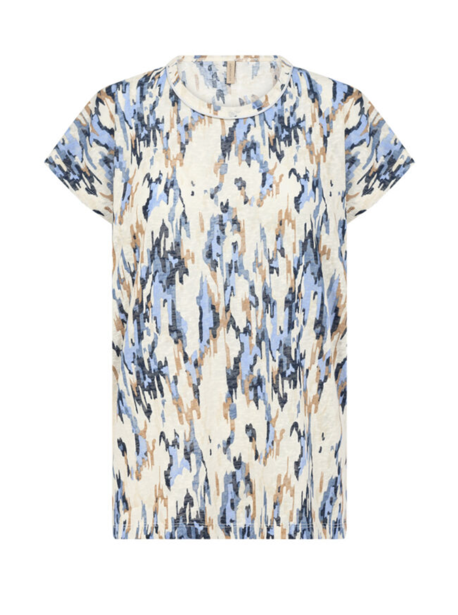 Aretha Top - Cream/Blue