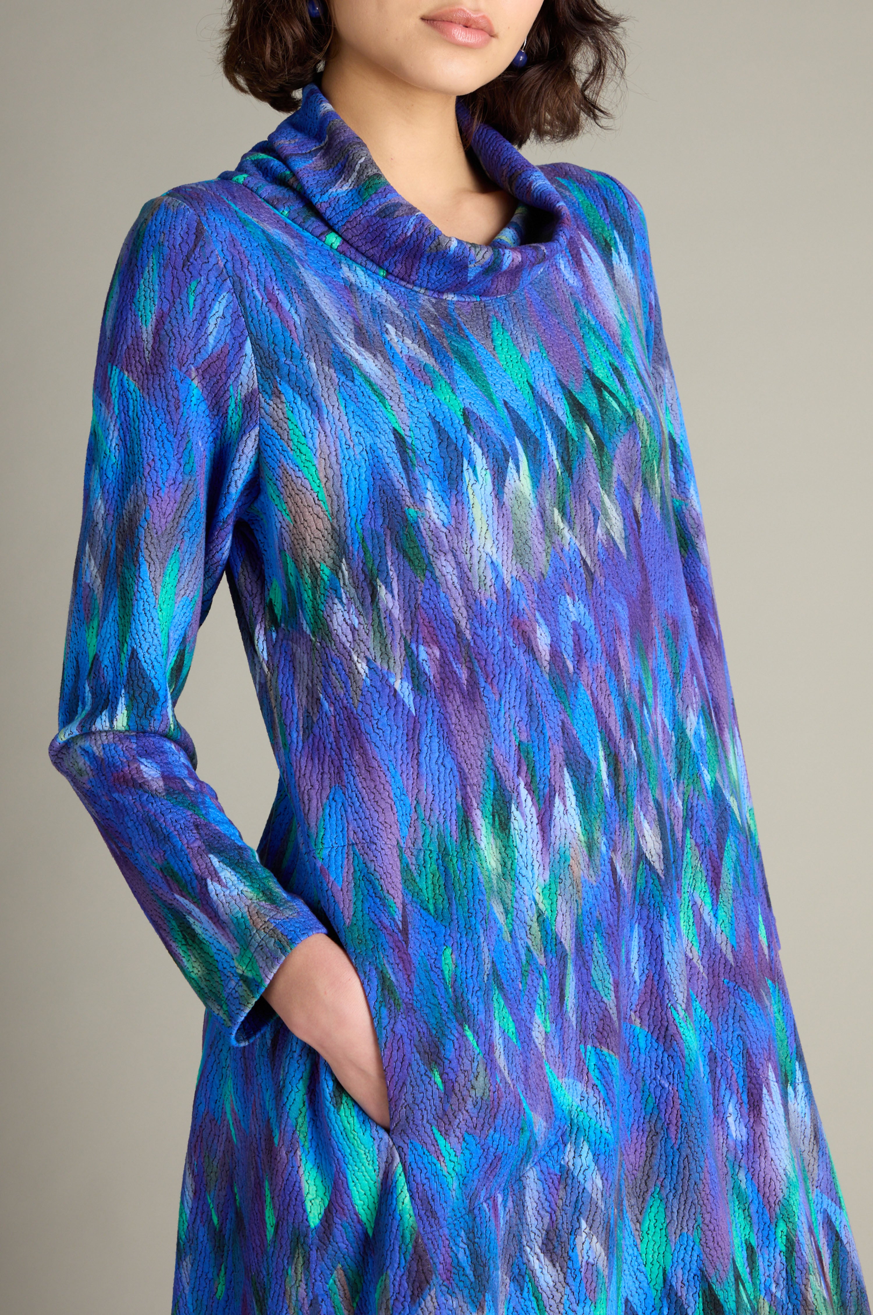 Feather Jersey Dress - Multi