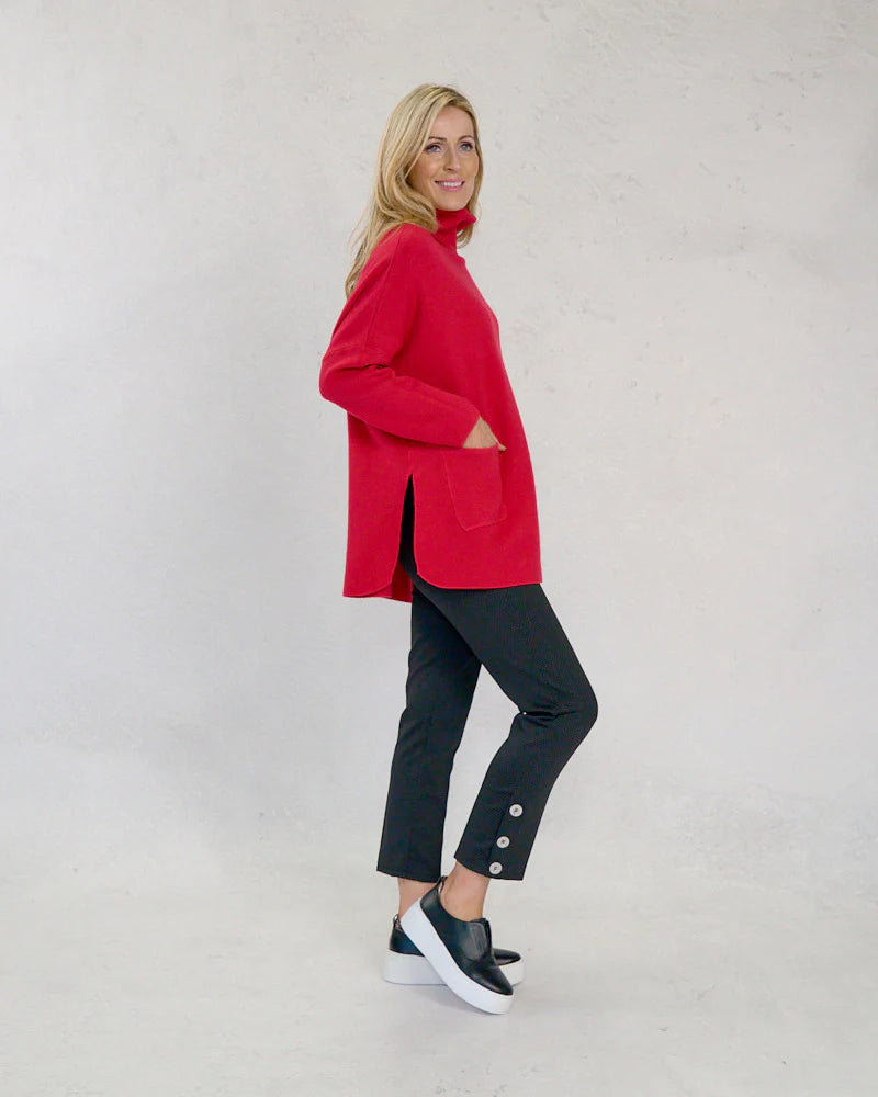 Oversized Polo Neck - Red