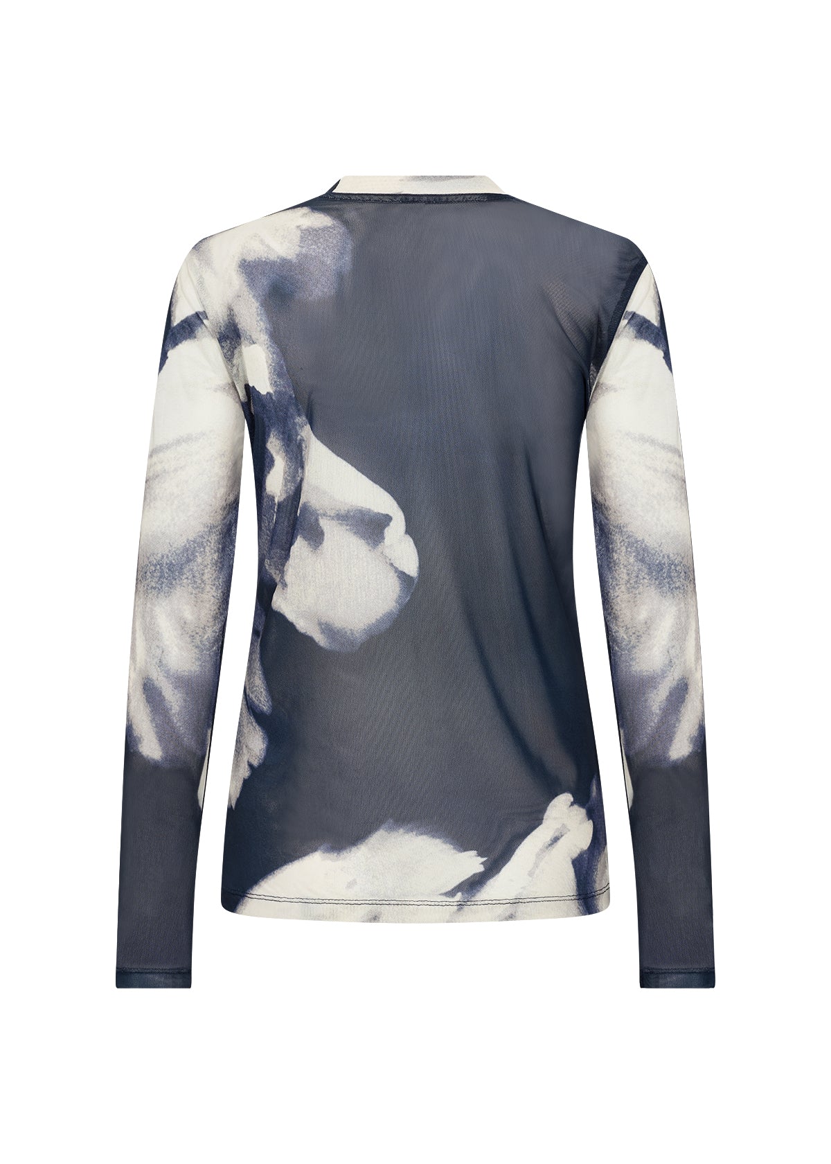 Alda Tulle Floral Top - Navy