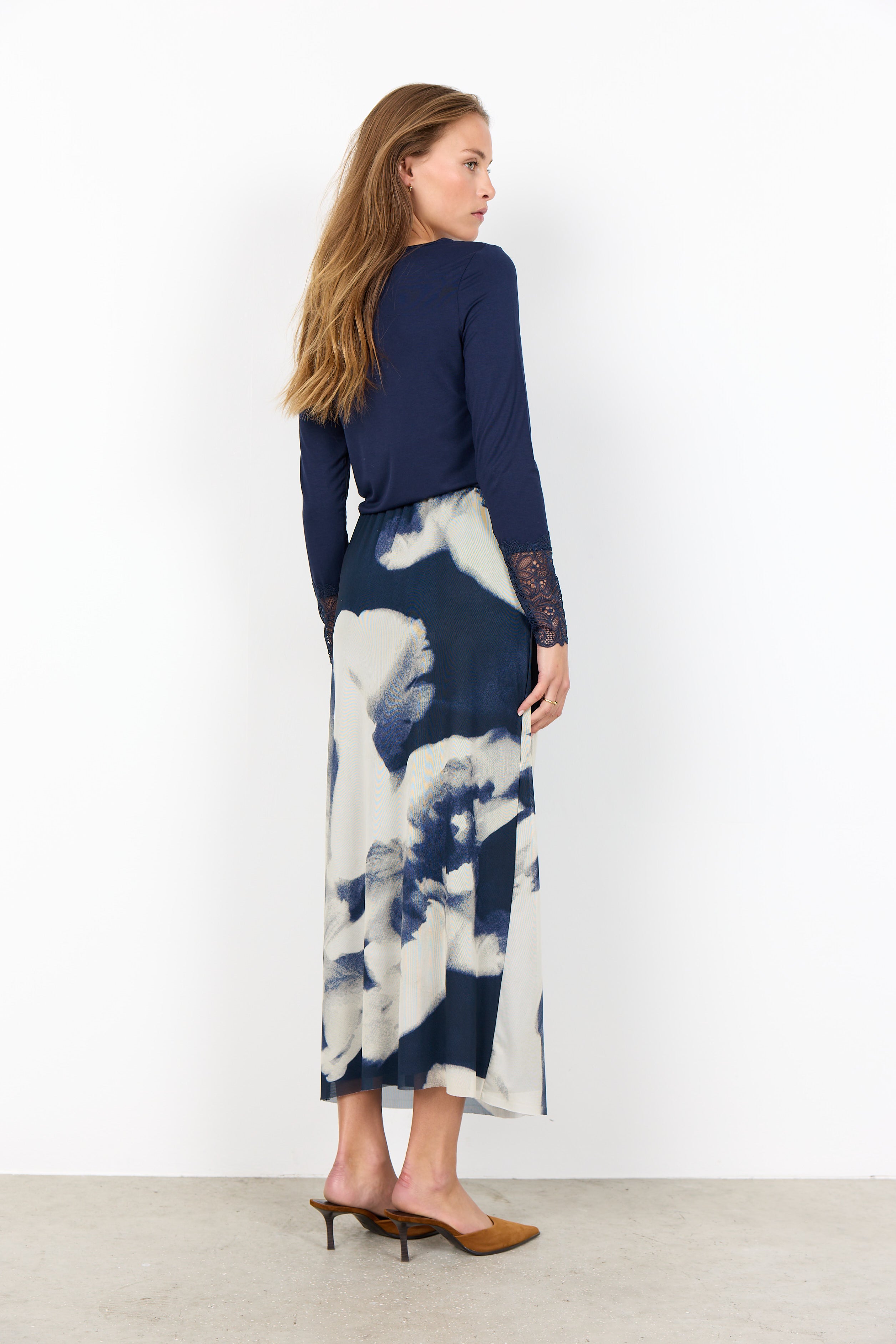 Alda Foral Skirt - Navy