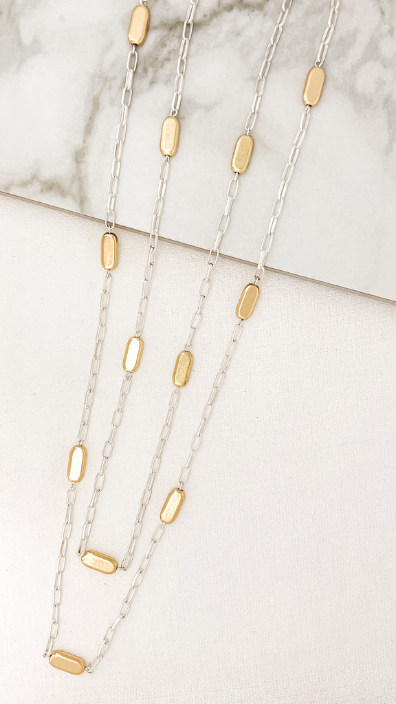 Double Chain Necklace in Gold/Silver
