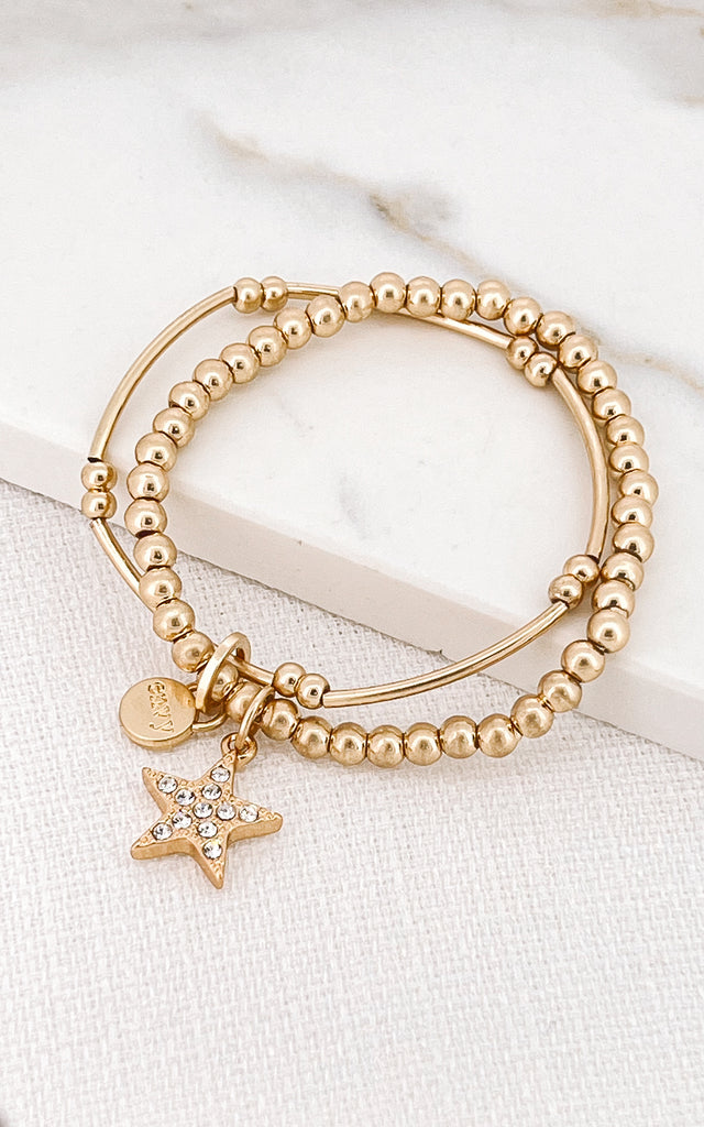 Layered Star Bracelet in Gold