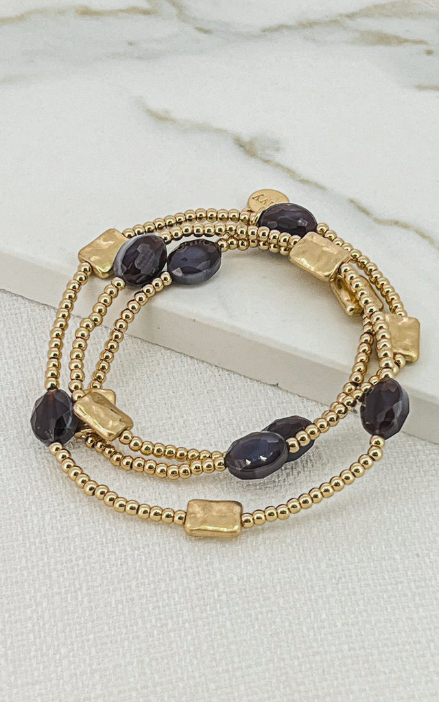 Layered Bracelet in Purple/Gold