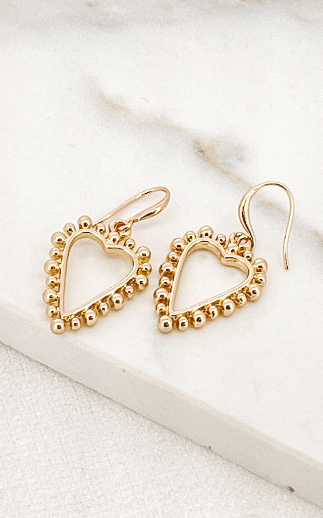 Heart Earrings in Gold