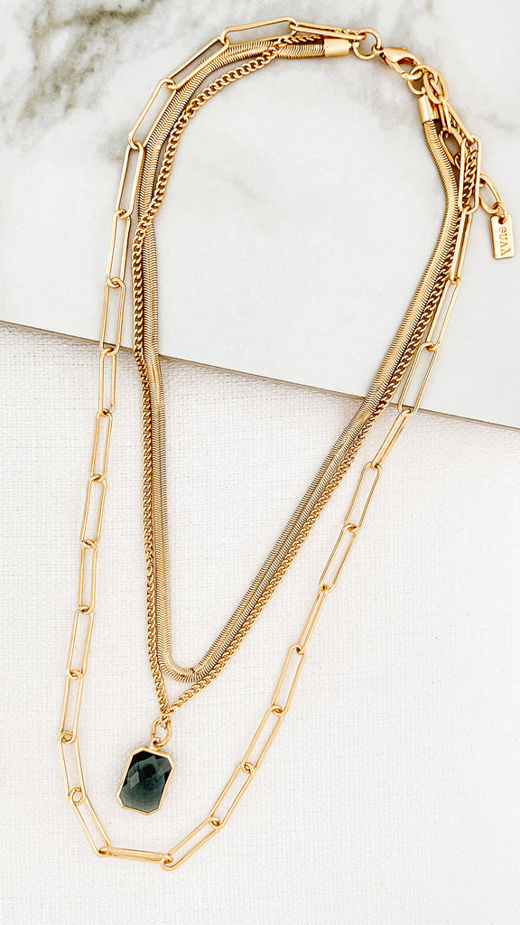 Layered Chain Necklace in Gold
