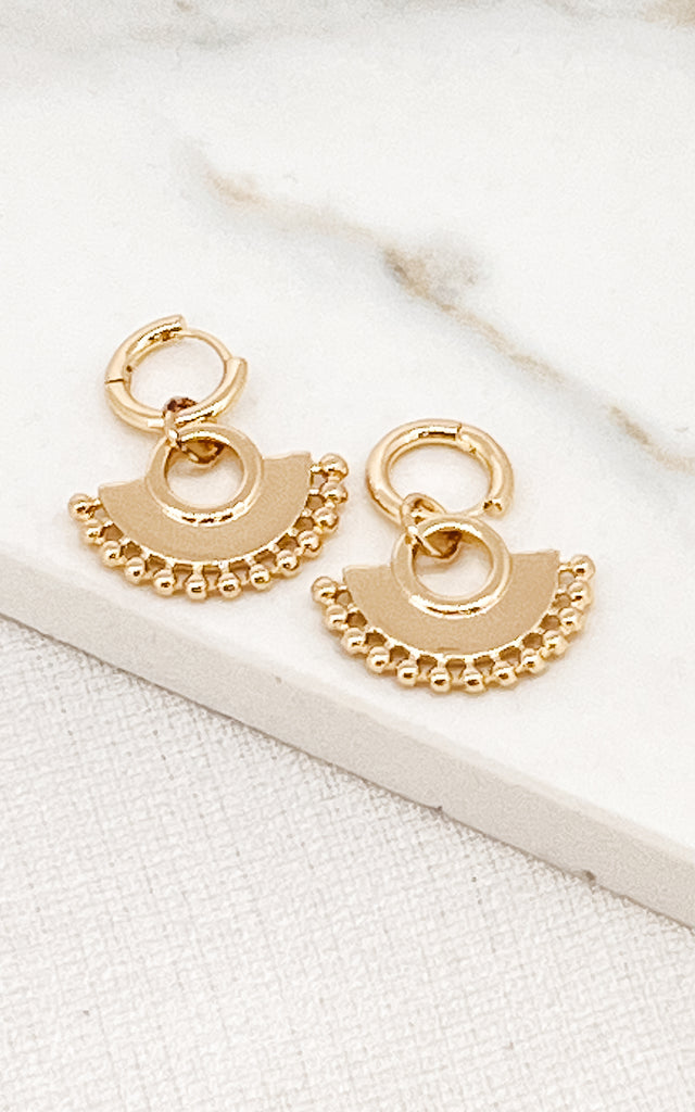 Semi Circle Earrings in Gold