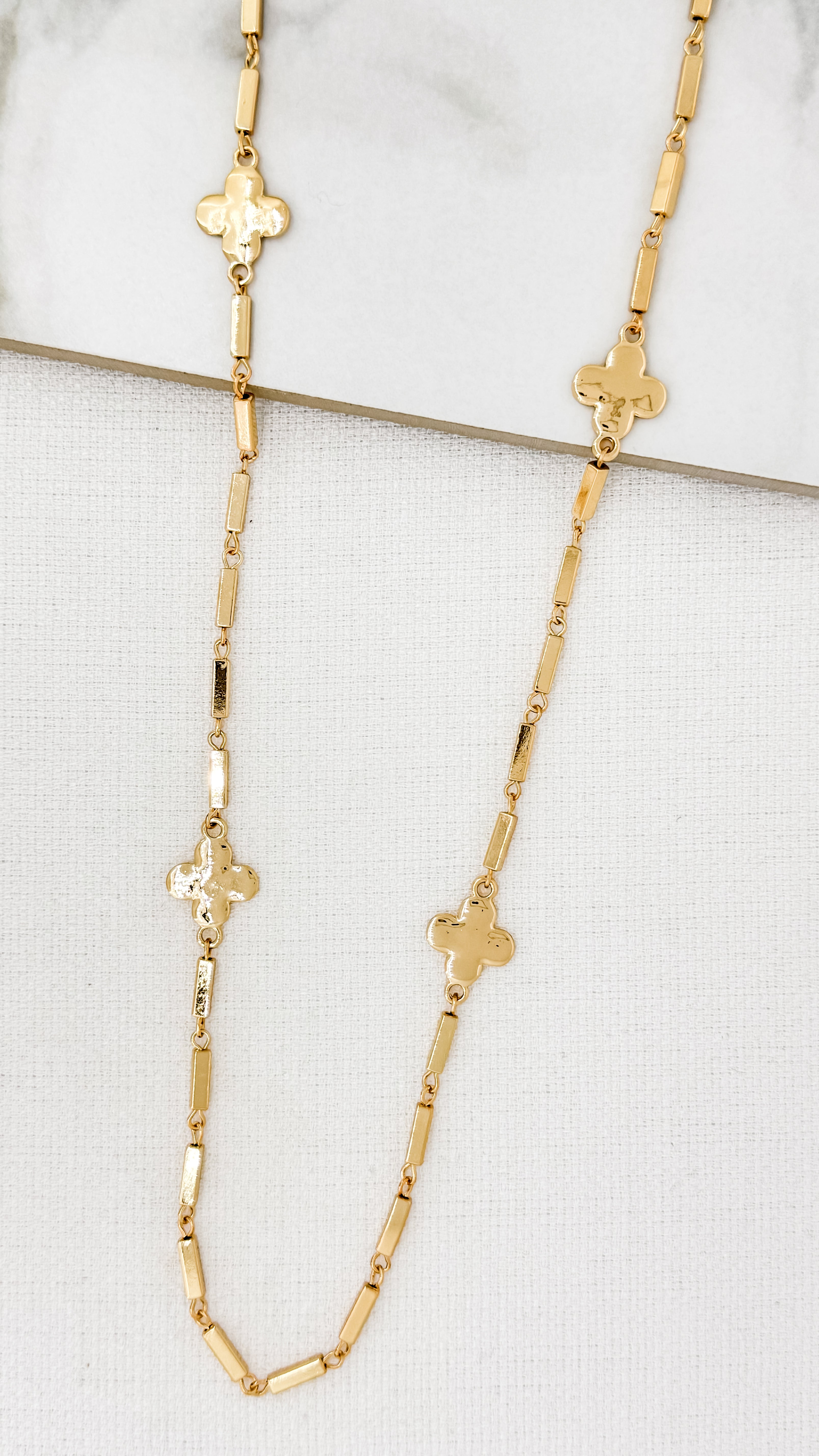 Clover Long Necklace in Gold
