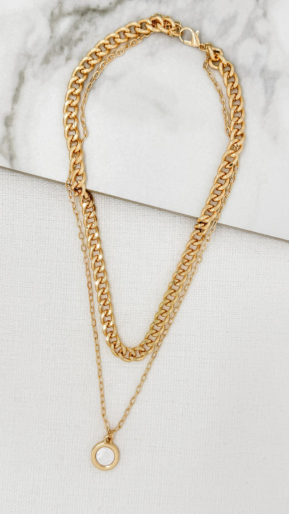 Short Layered Chain Necklace in Gold