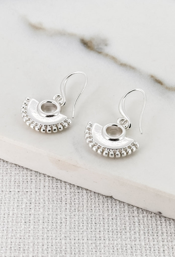 Semi Circle Earrings in Silver