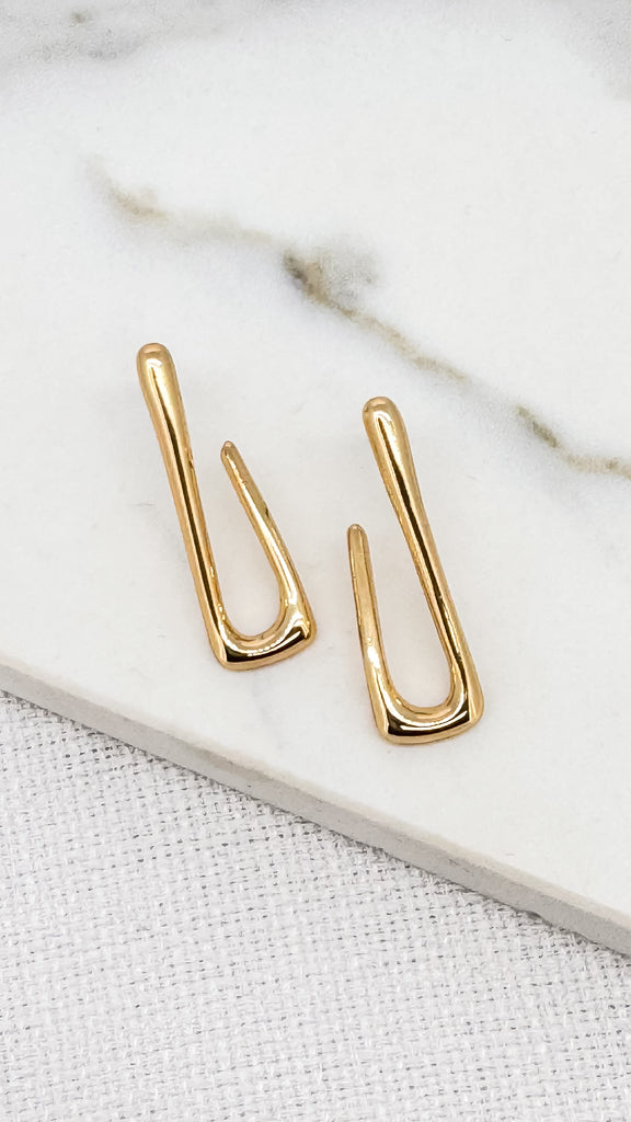 Abstract Earrings in Gold