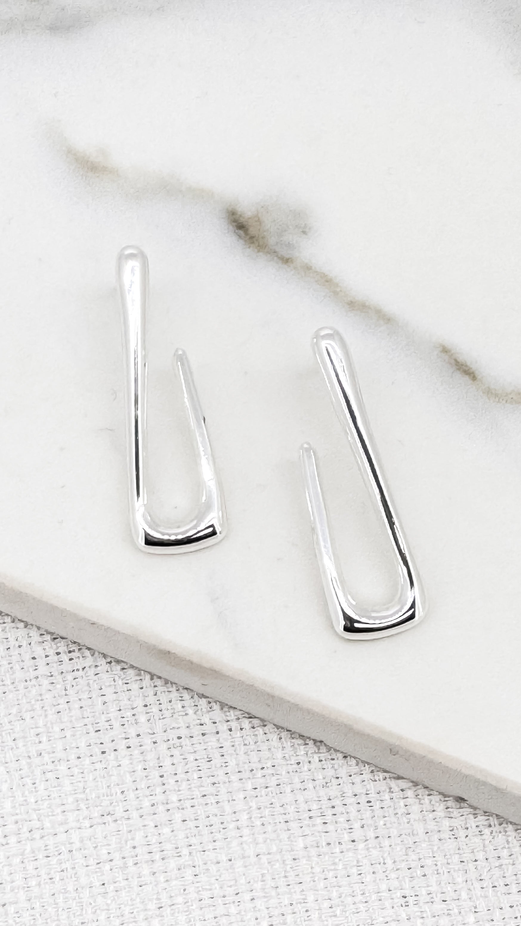 Abstract Earrings in Silver