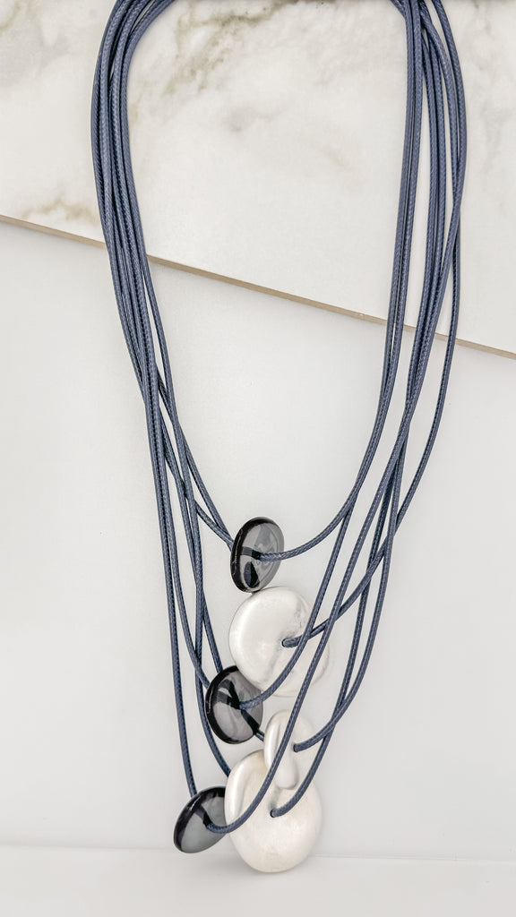 Rope Pendant Necklace in Grey
