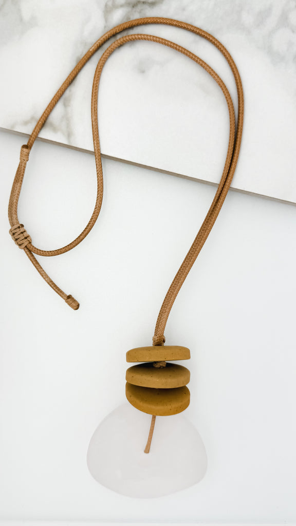 Wooden Pendant Necklace in Brown