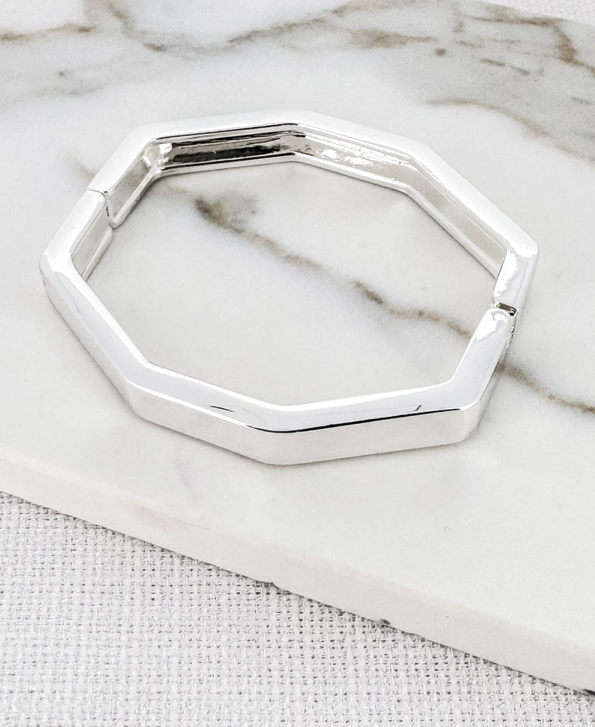 Hexagon Bracelet in Silver