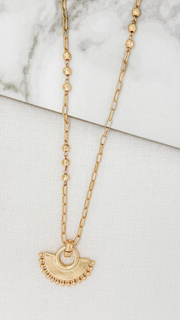 Semi Circle Necklace in Gold