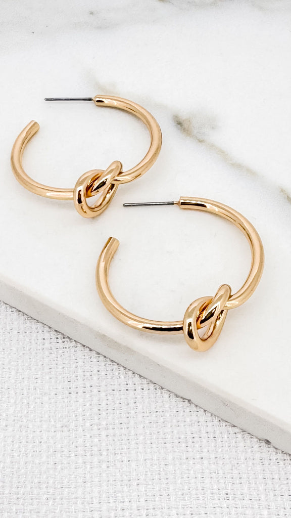Knot Hoops in Gold