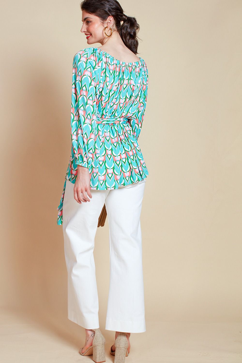 Brigitte Top - Multi Green/Pink