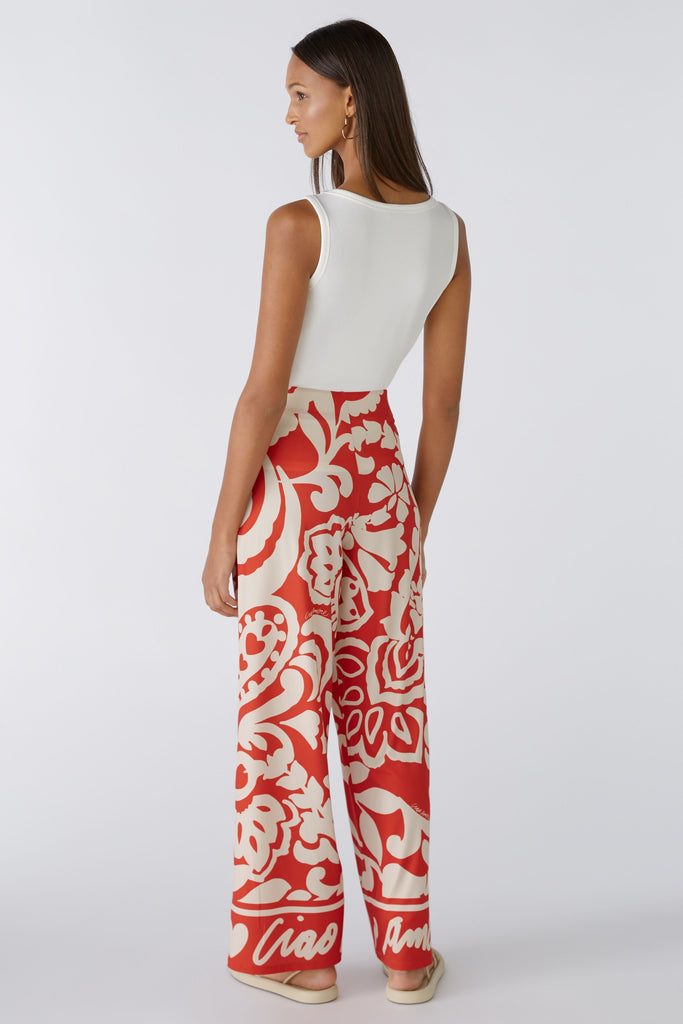 Tropical Print Trousers in Red