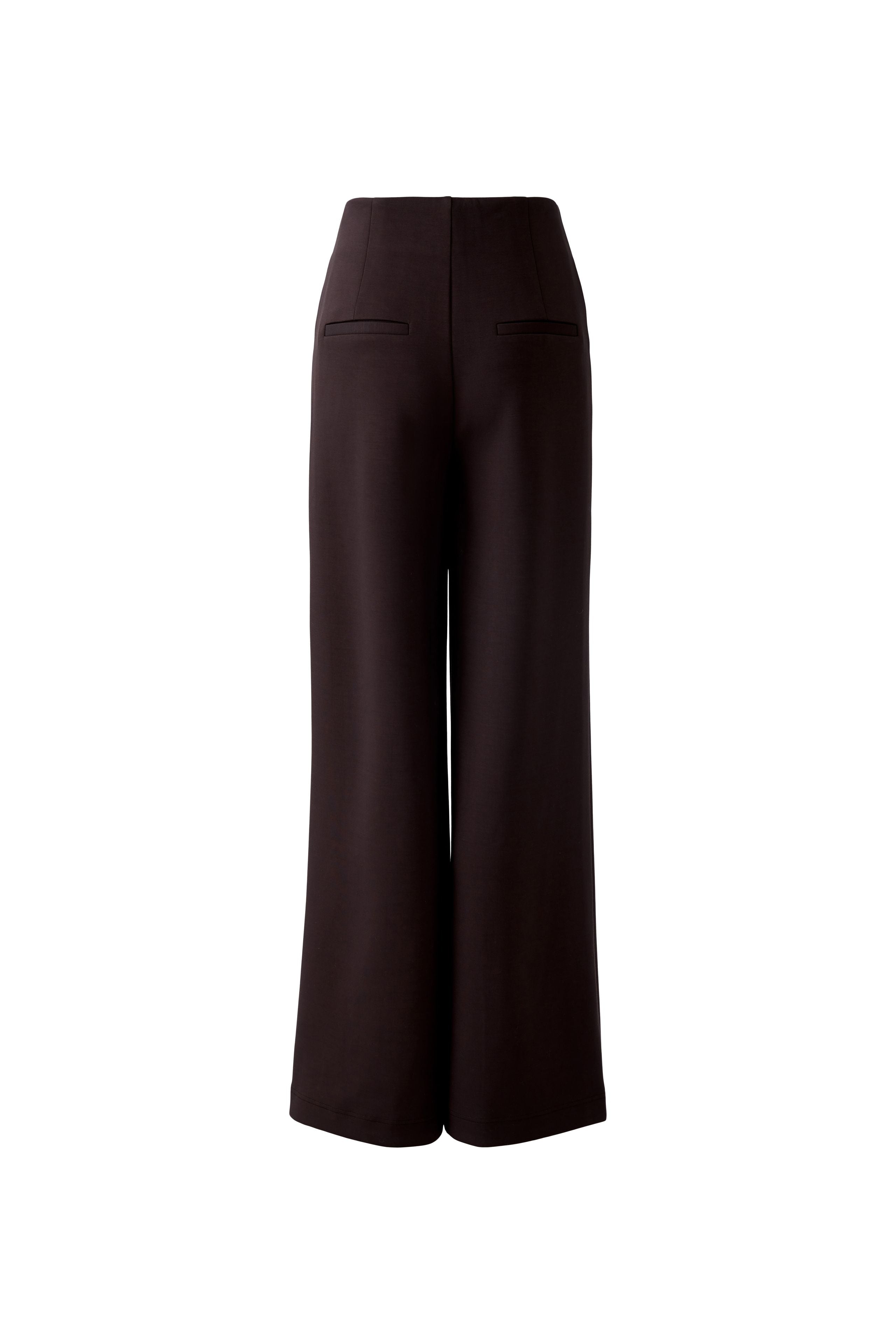 Wide Leg Piped Trousers - Chocolate