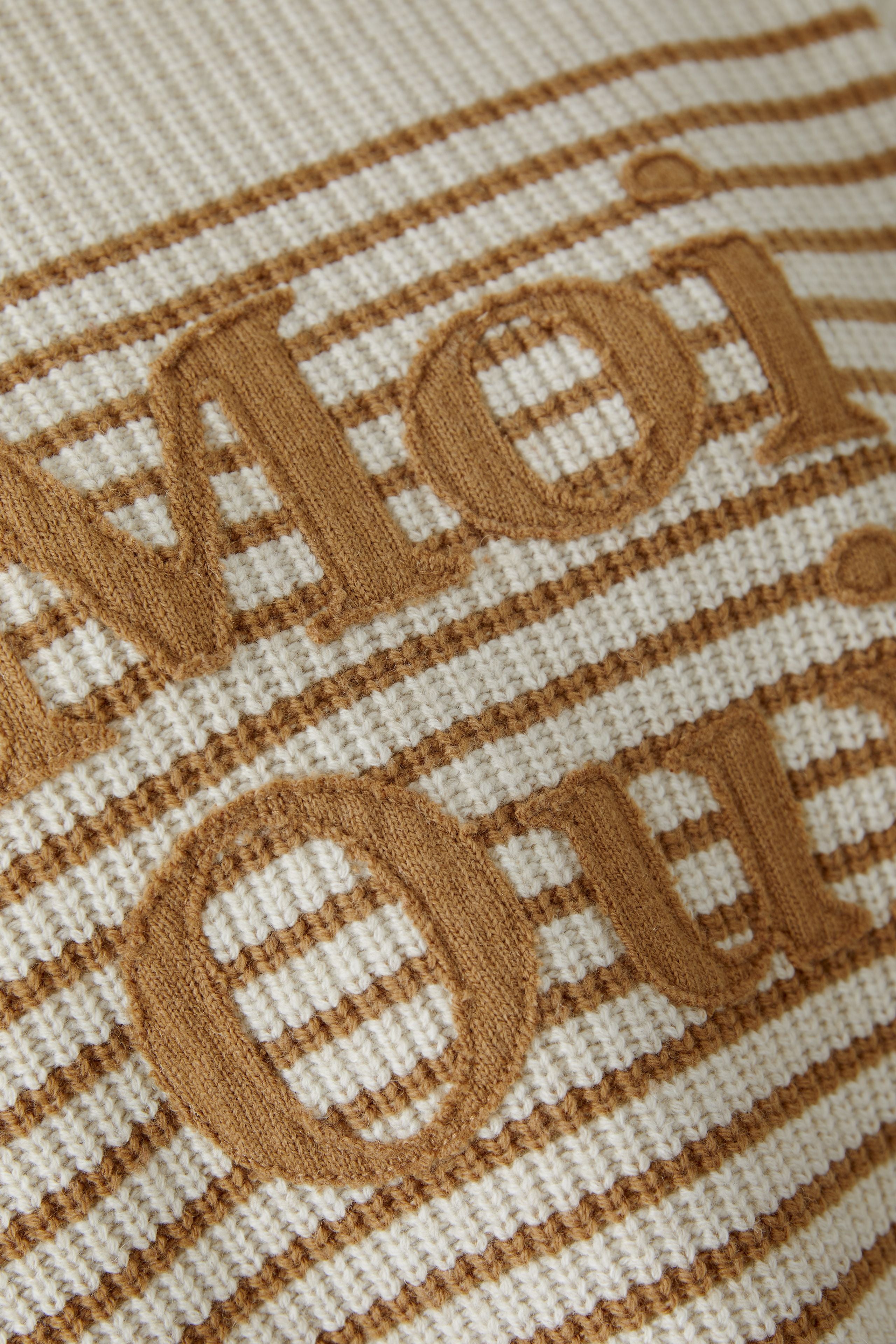 Moi Oui Rib Knit Jumper - Off White/Caramel