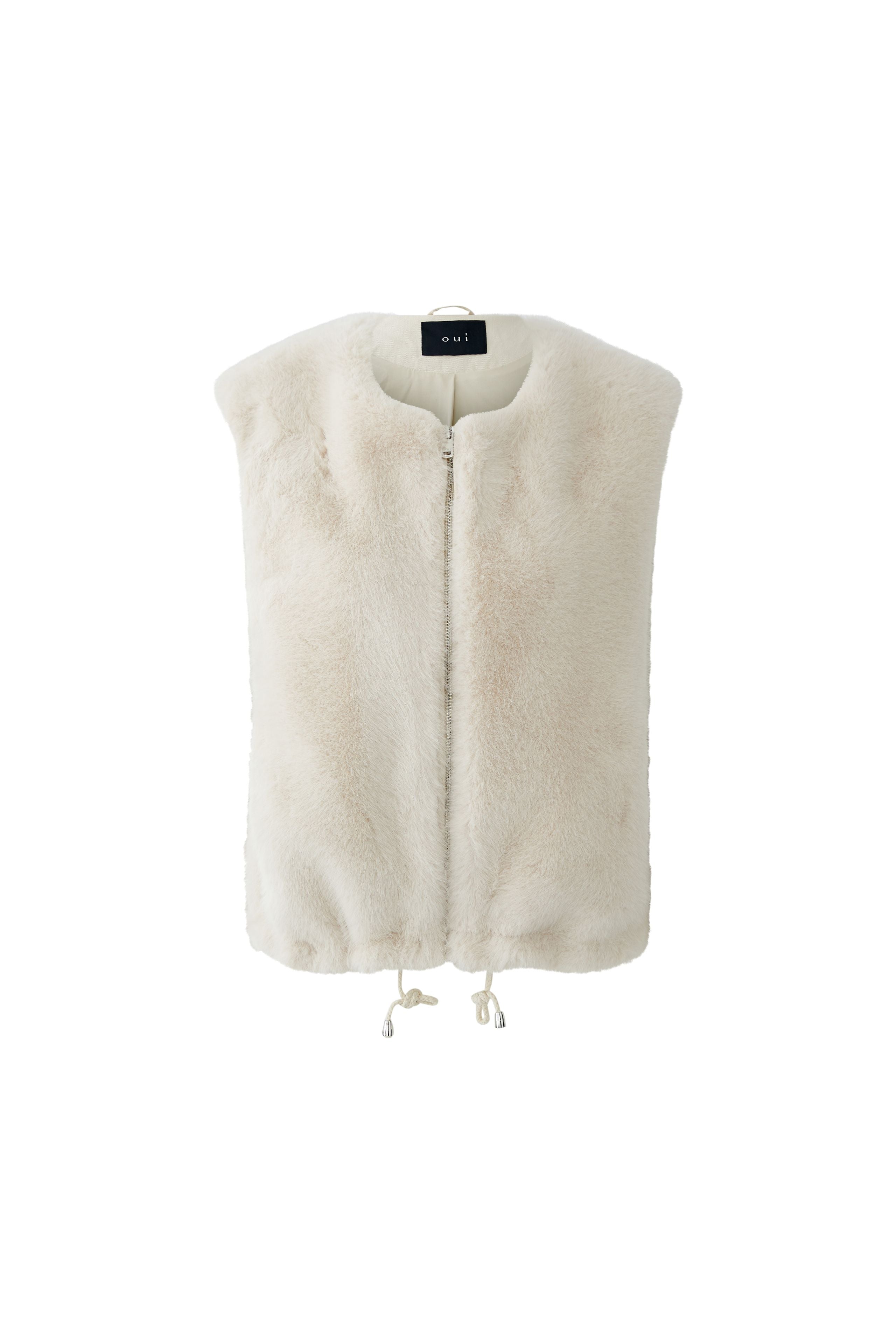 Faux Fur Waistcoat - Ecru