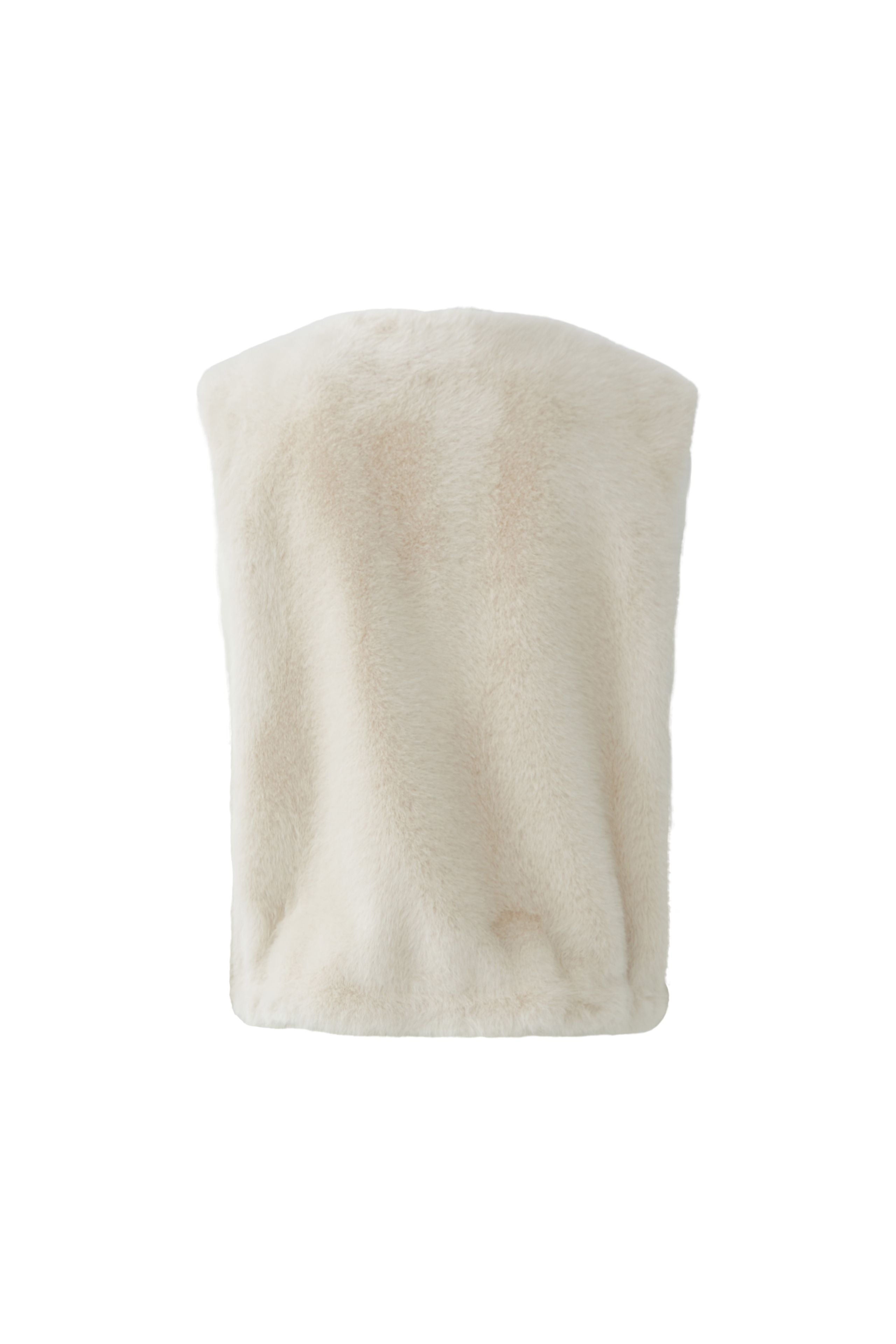 Faux Fur Waistcoat - Ecru