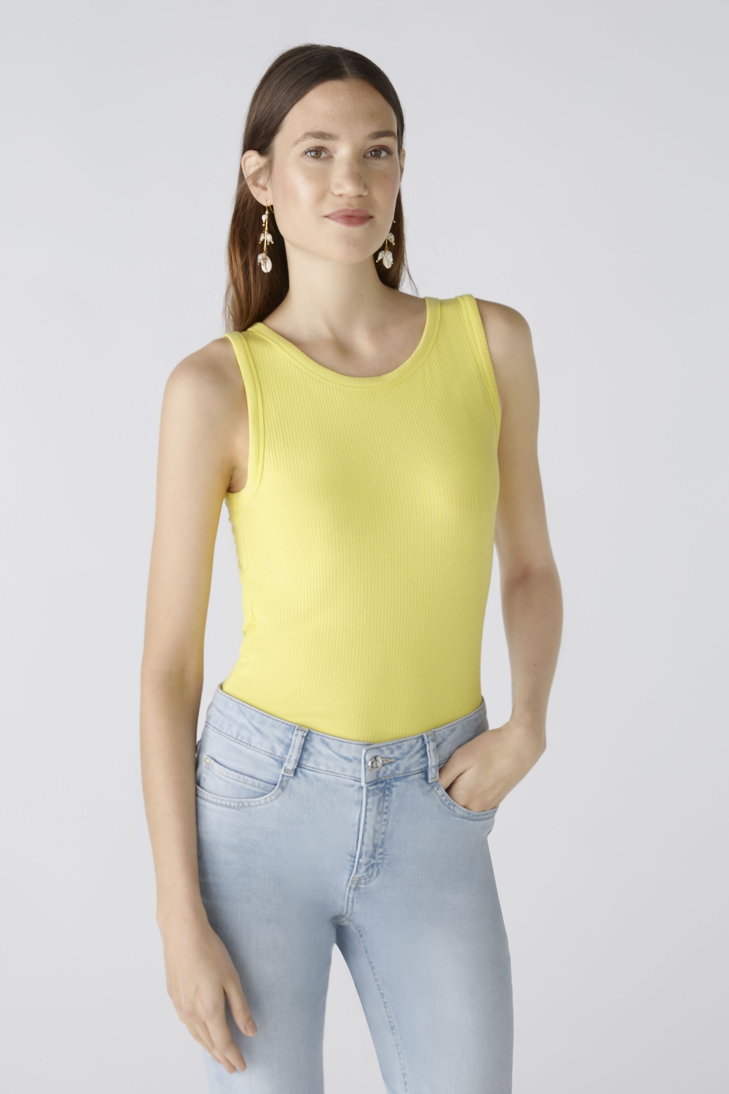 Ribbed Vest in Yellow