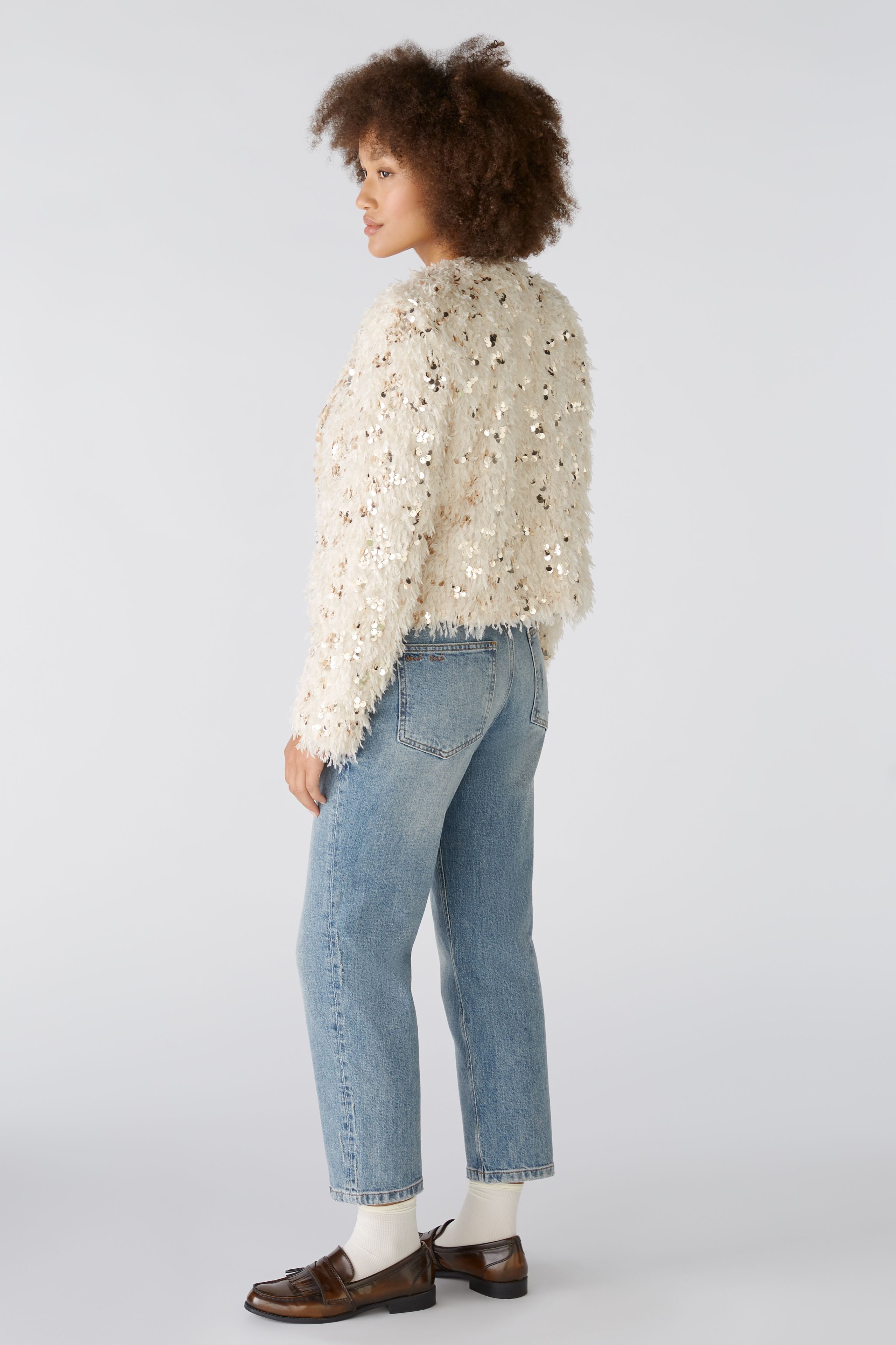 Sequin Jacket - Cream