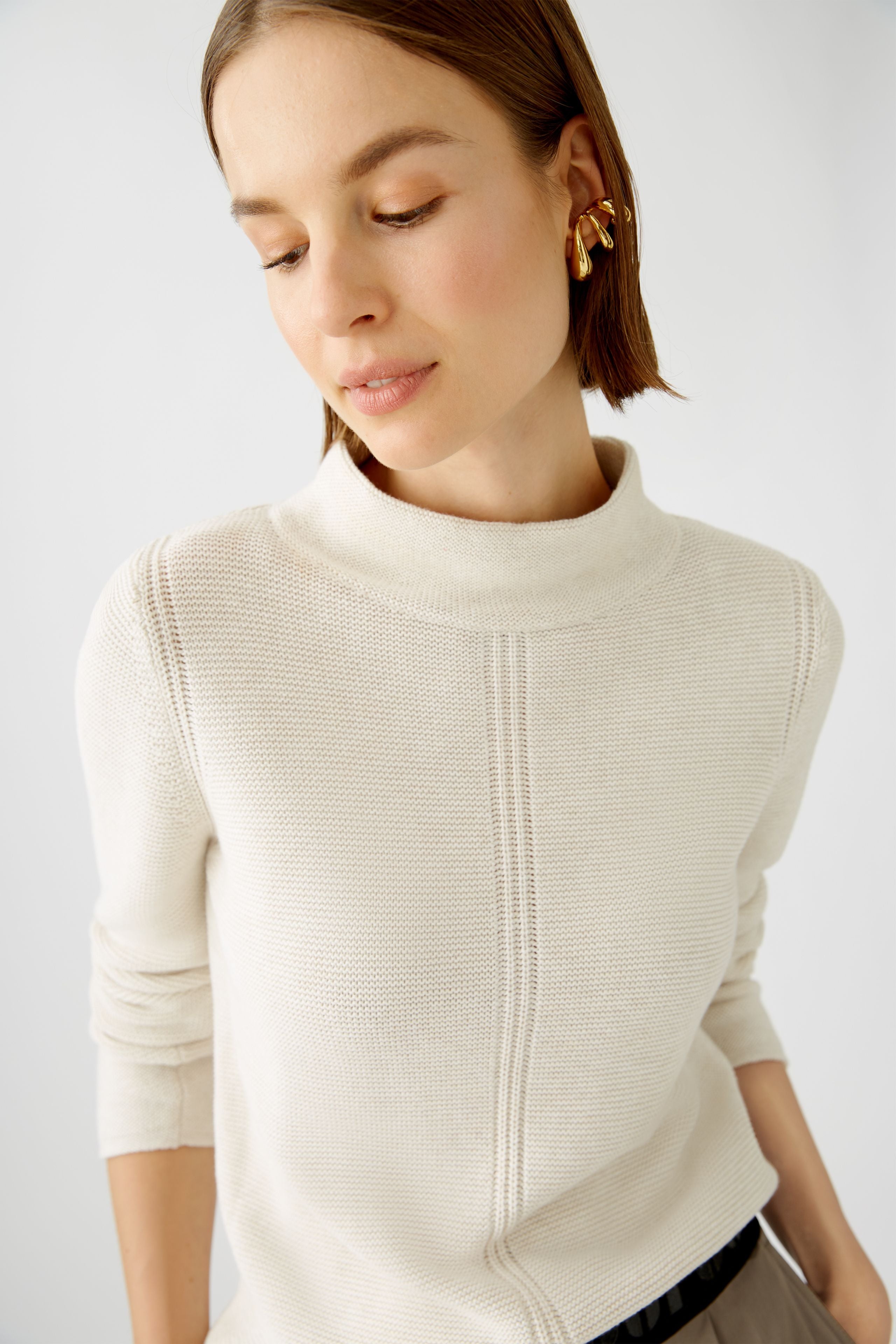 High Neck Jumper - Stone