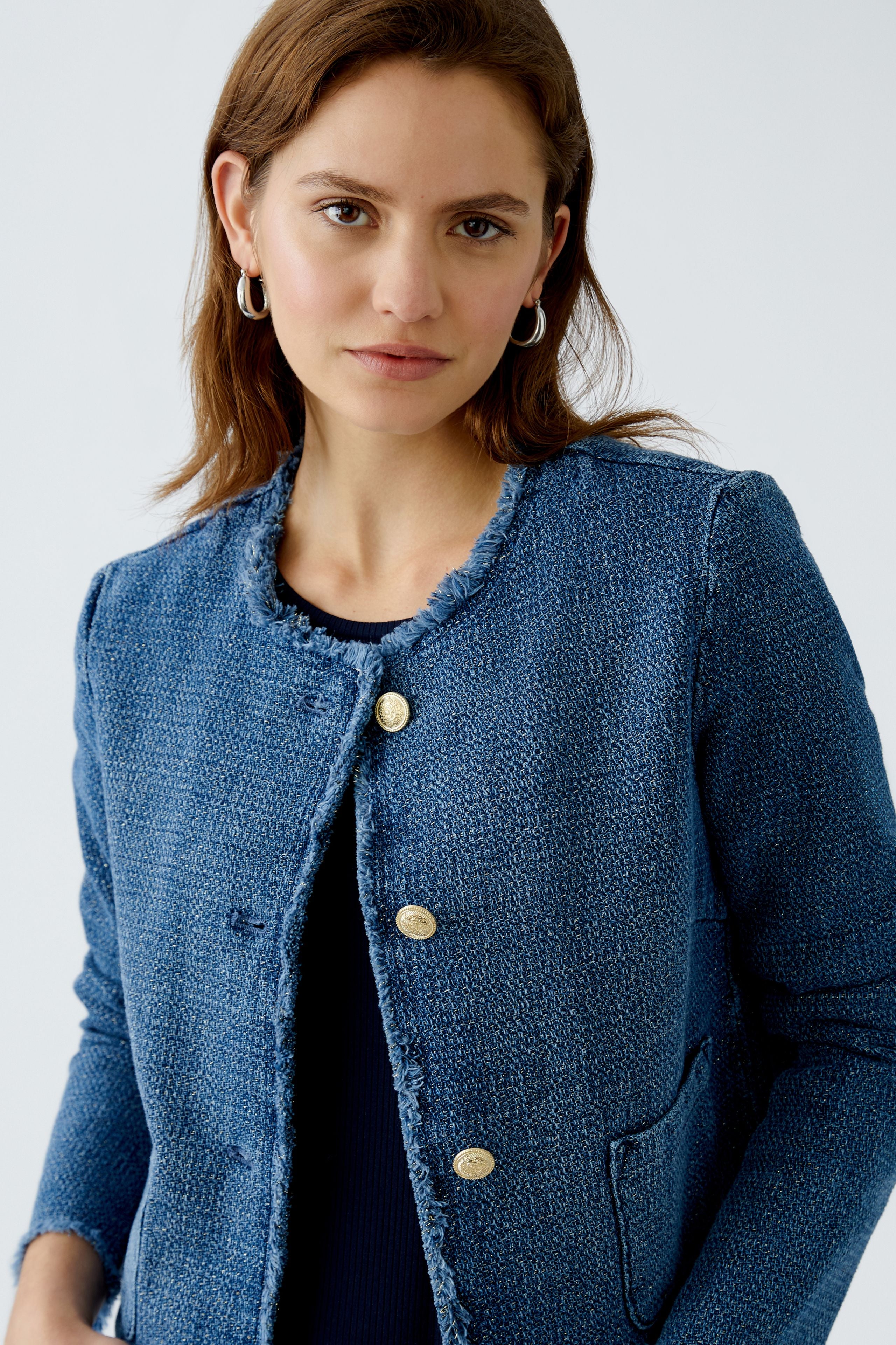 Raw Edged Jacket - Denim Blue