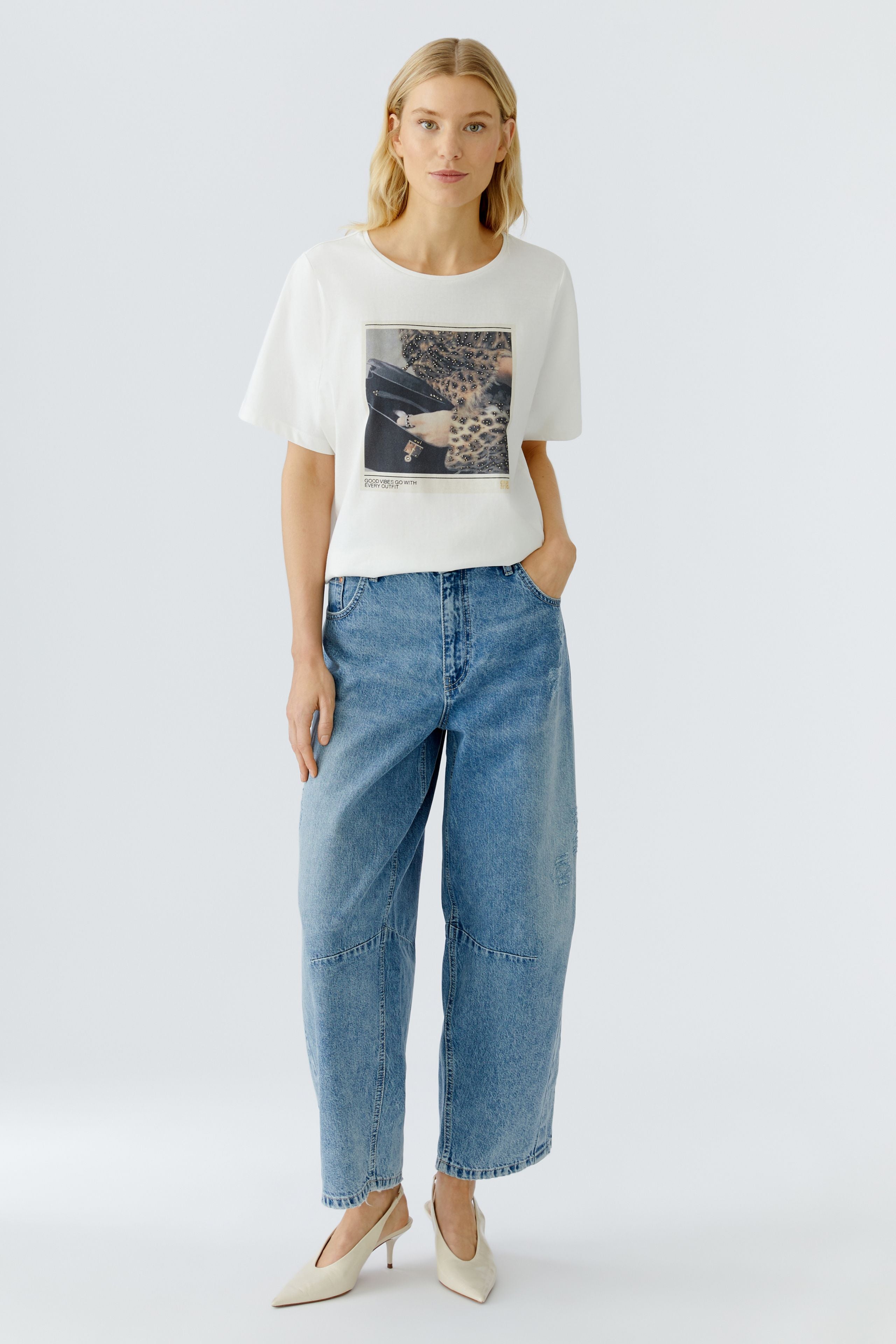 Gemstone Motif T-Shirt - White