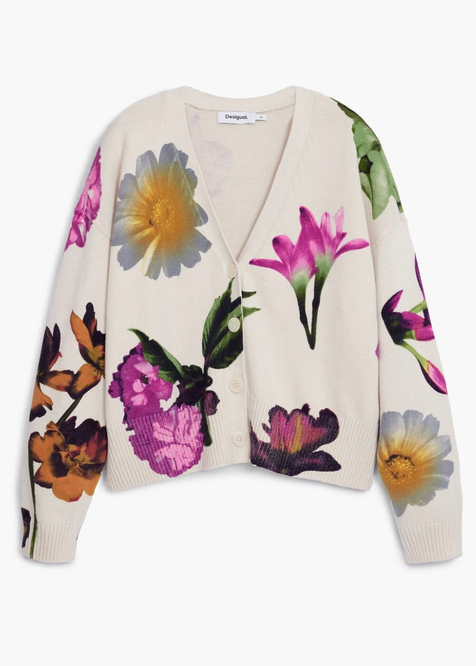 Floral print Cardigan - Stone/