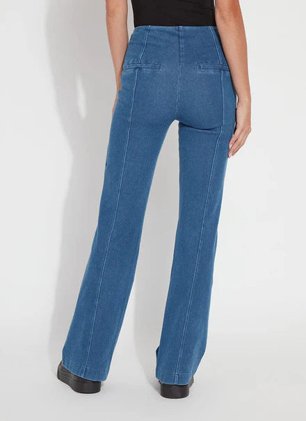 Wide Leg Pull on Jean - Mid Wash