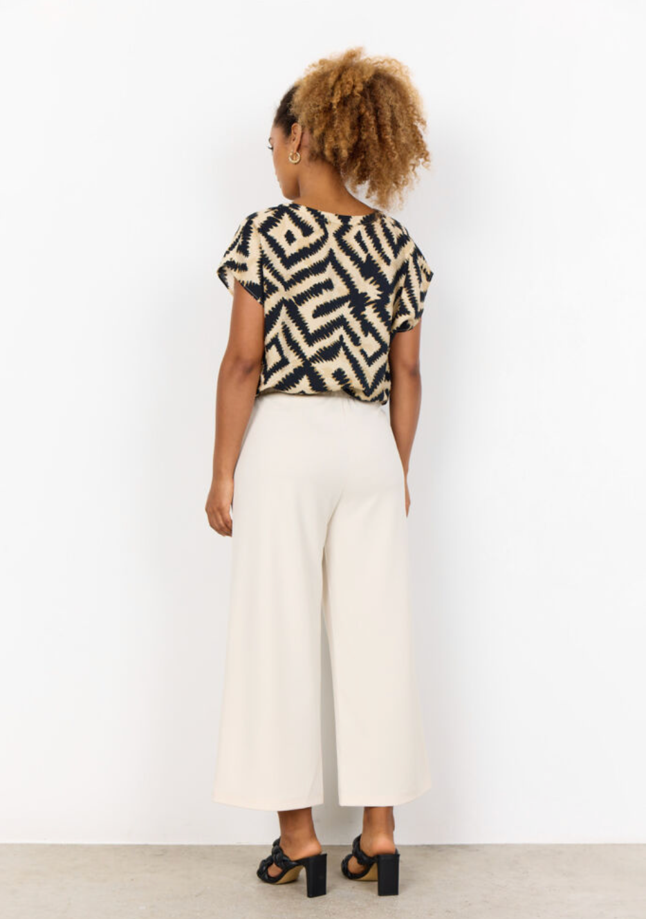 Siham Wide Leg Trousers - Cream