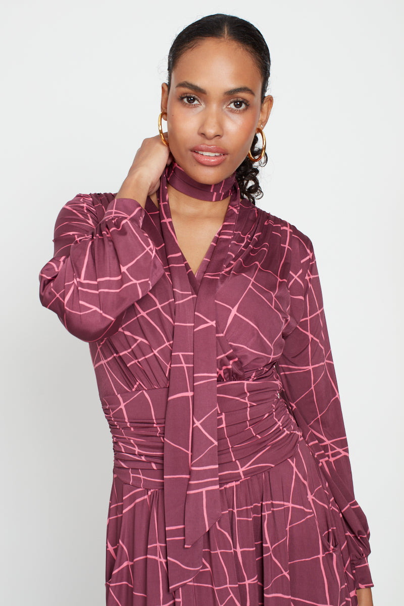 Sharon Midi Dress - Pink Mix