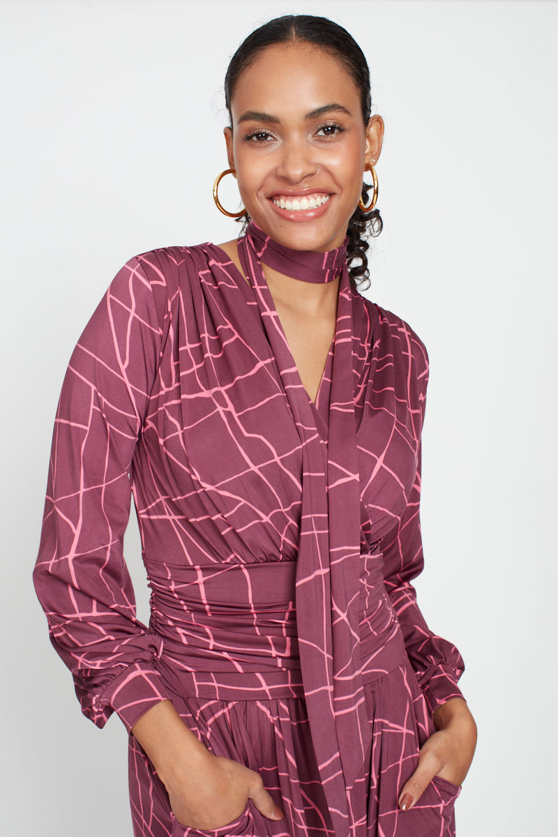 Sharon Midi Dress - Pink Mix