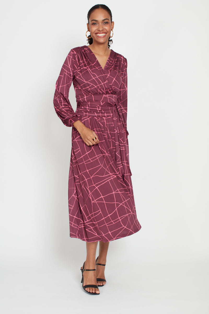 Sharon Midi Dress - Pink Mix