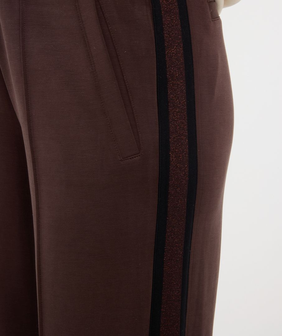 Trousers Lurex Tape Modal - Chocolate