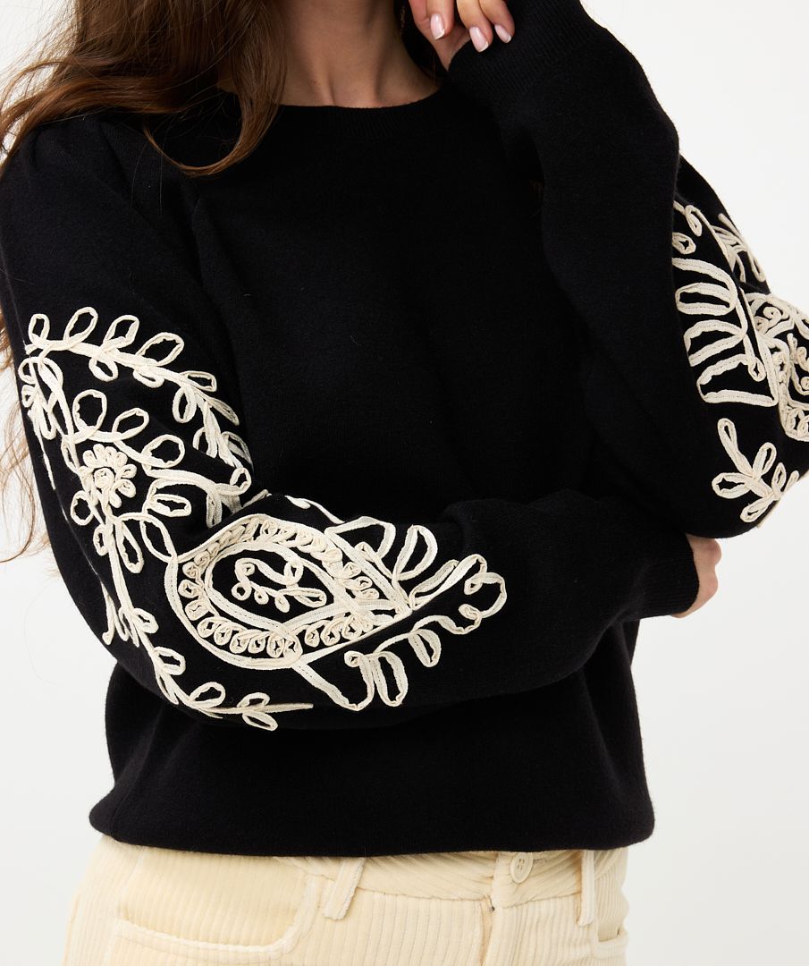 Sweater Tape Embroidery - Black