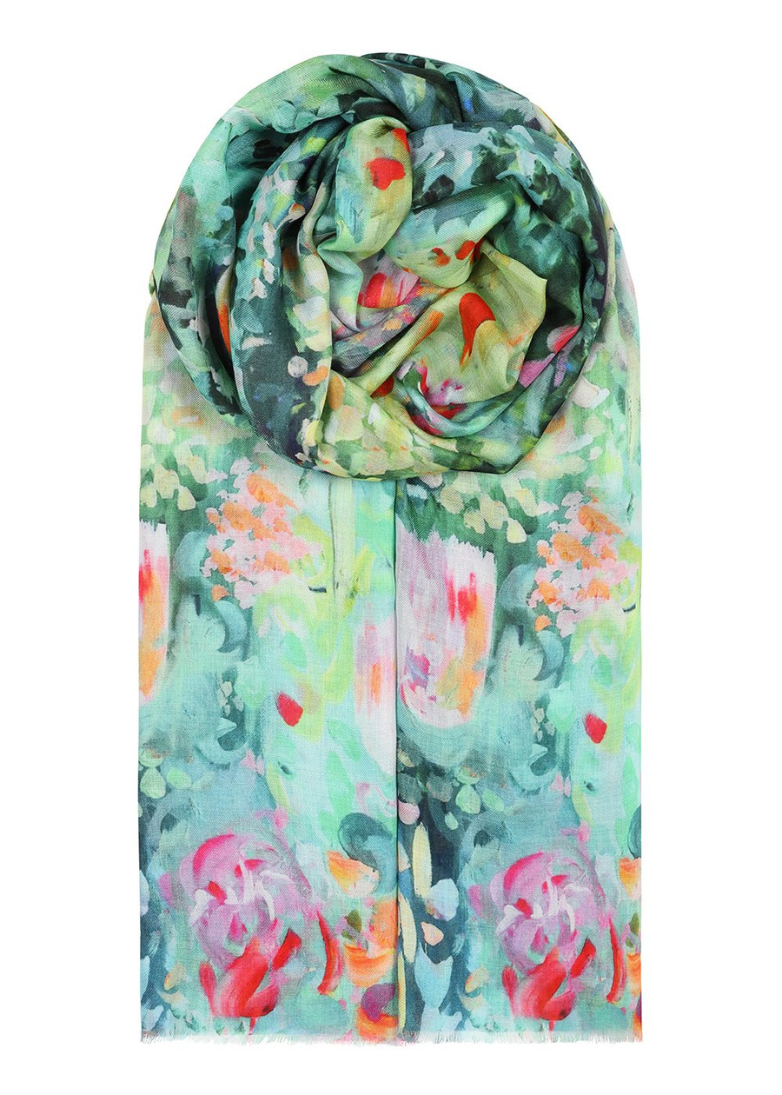 Floral Scarf in Green