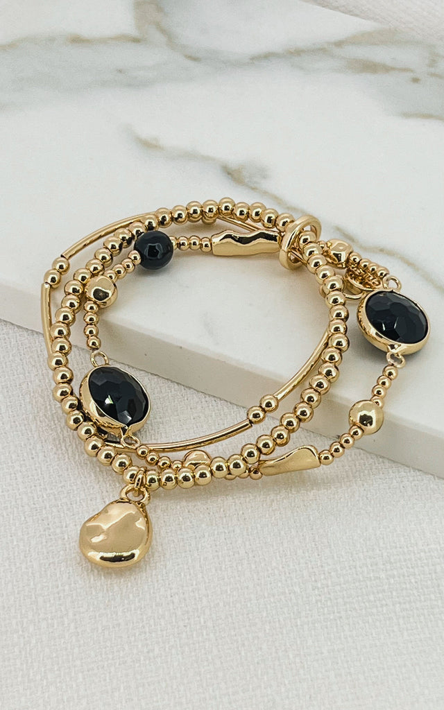 Diamante Bracelet in Gold/Black