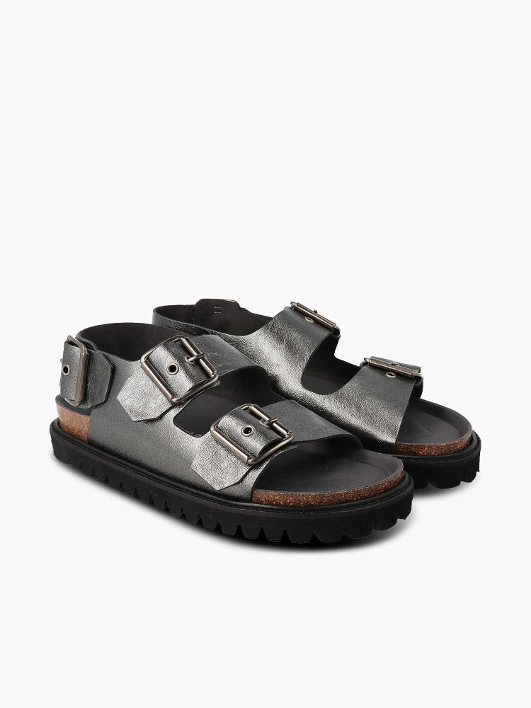 Felina Sandals in Grey Metallic