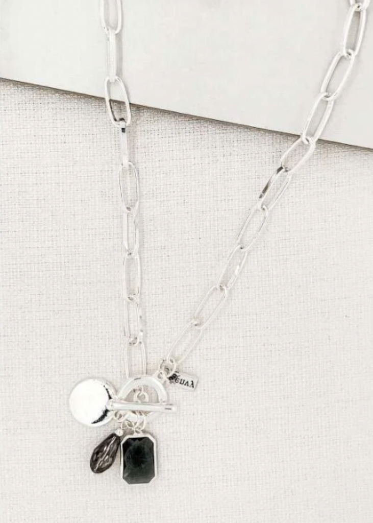 Charm Link Necklace in Silver